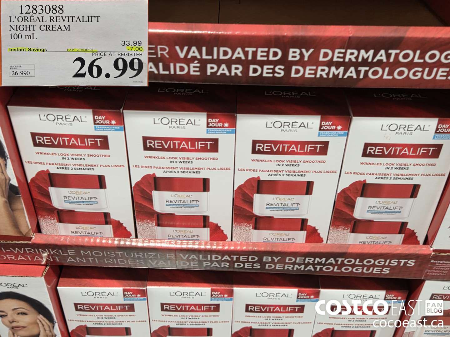 1283088 L'OREAL REVITALIFT NIGHT CREAM 100 mL ($7.00 INSTANT SAVINGS EXPIRES ON 2025-09-07) $26.99