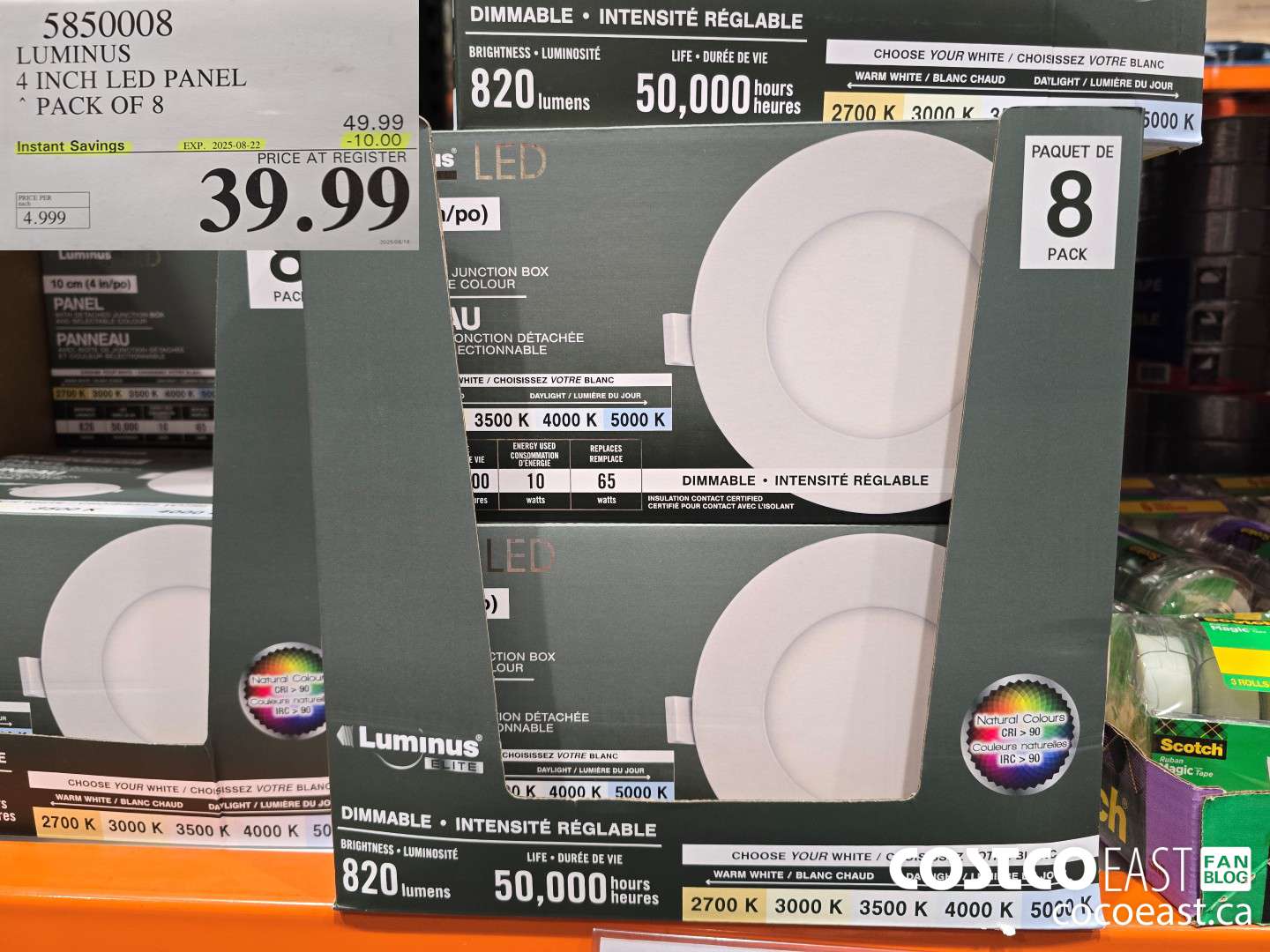 5850008 LUMINUS 4 INCH LED PANEL PACK OF 8 ($10.00 INSTANT SAVINGS EXPIRES ON 2025-08-22) $39.99