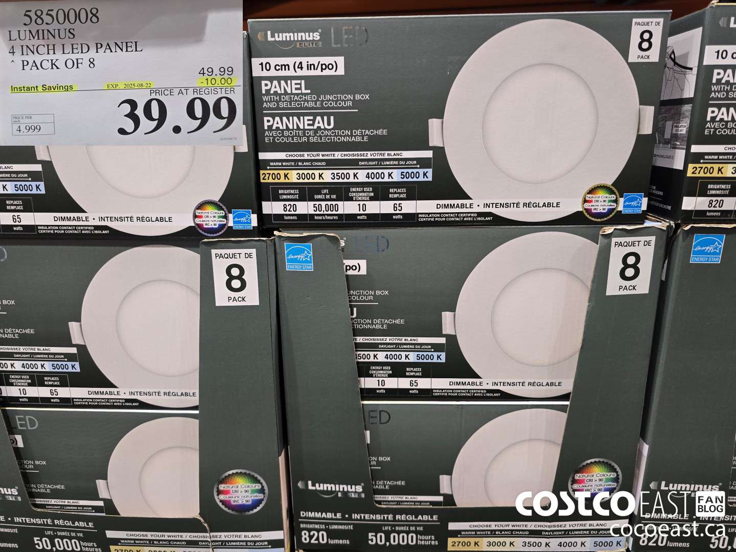 5850008 LUMINUS 4 INCH LED PANEL PACK OF 8 ($10.00 INSTANT SAVINGS EXPIRES ON 2025-08-22) $39.99