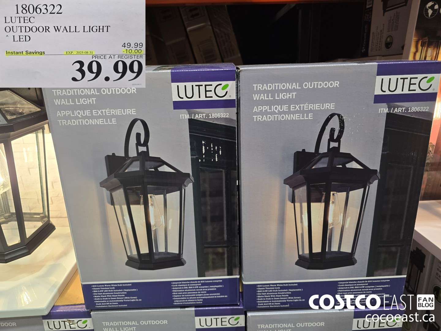 1806322 LUTEC OUTDOOR WALL LIGHT LED ($10.00 INSTANT SAVINGS EXPIRES ON 2025-08-31) $39.99