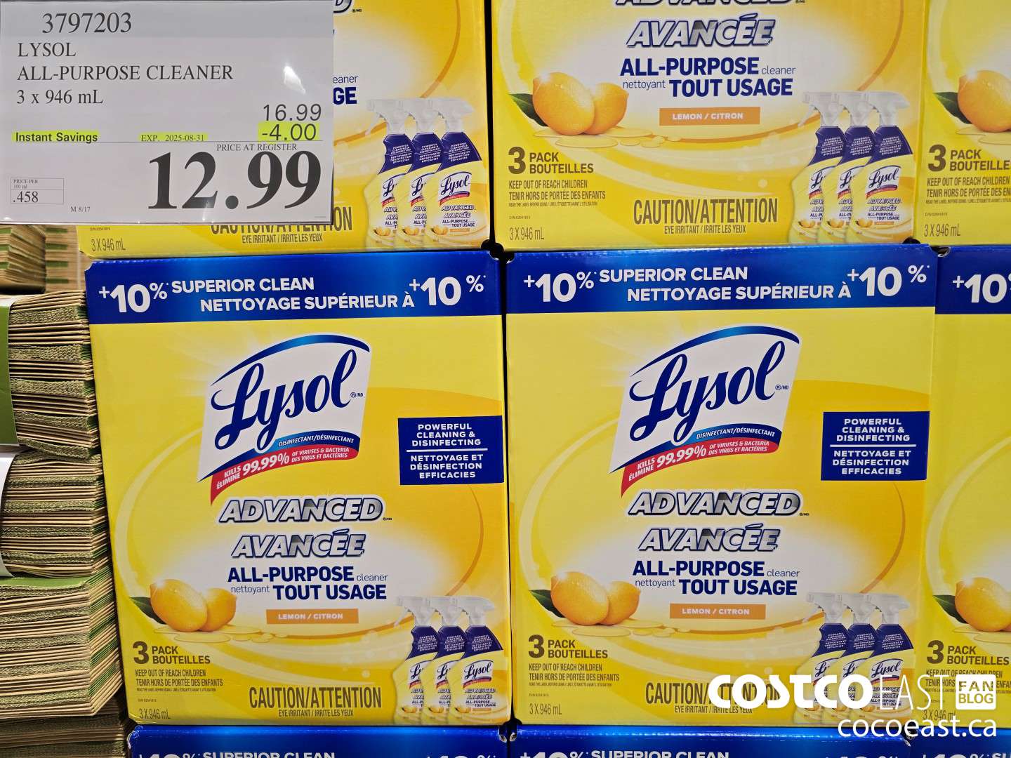 3797203 LYSOL ALL-PURPOSE CLEANER 3 x 946 mL ($4.00 INSTANT SAVINGS EXPIRES ON 2025-08-31) $12.99