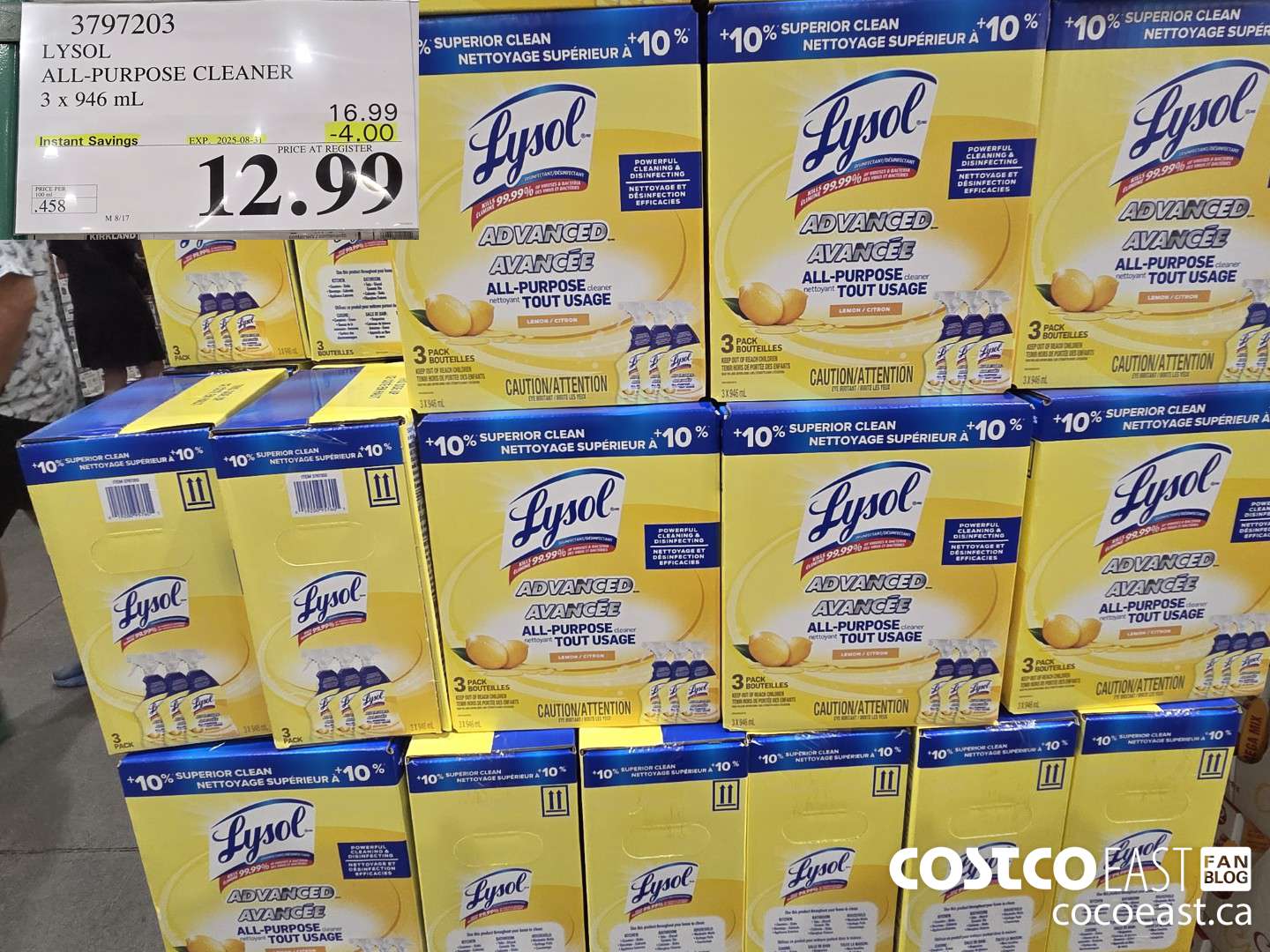 3797203 LYSOL ALL-PURPOSE CLEANER 3 x 946 mL ($4.00 INSTANT SAVINGS EXPIRES ON 2025-08-31) $12.99