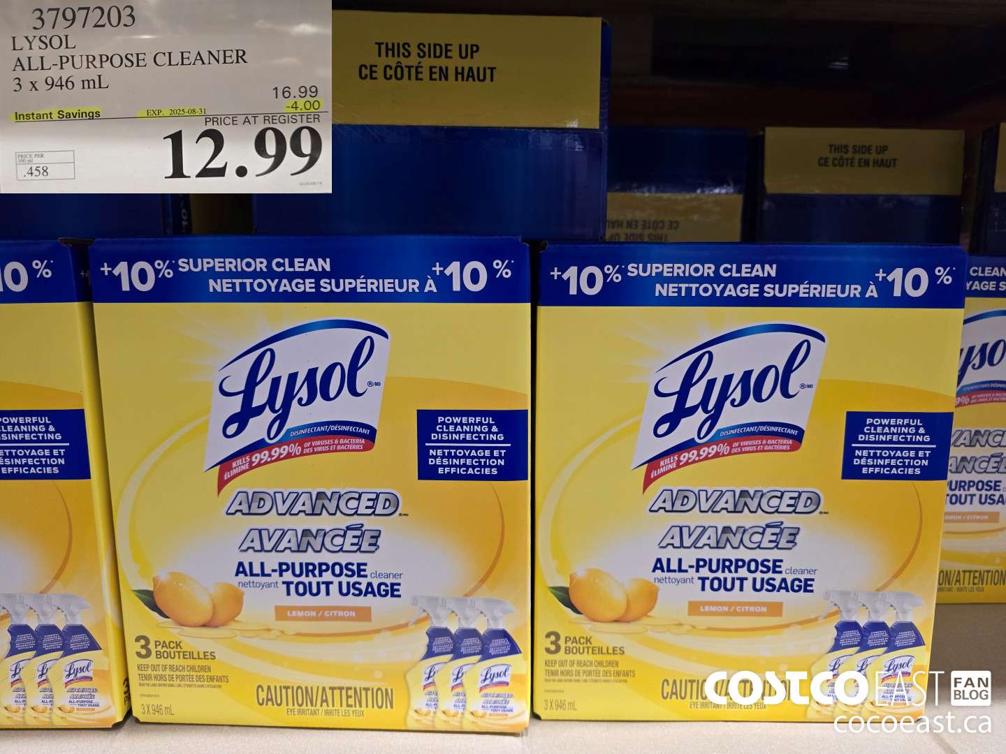 3797203 LYSOL ALL-PURPOSE CLEANER 3 x 946 mL ($4.00 INSTANT SAVINGS EXPIRES ON 2025-08-31) $12.99