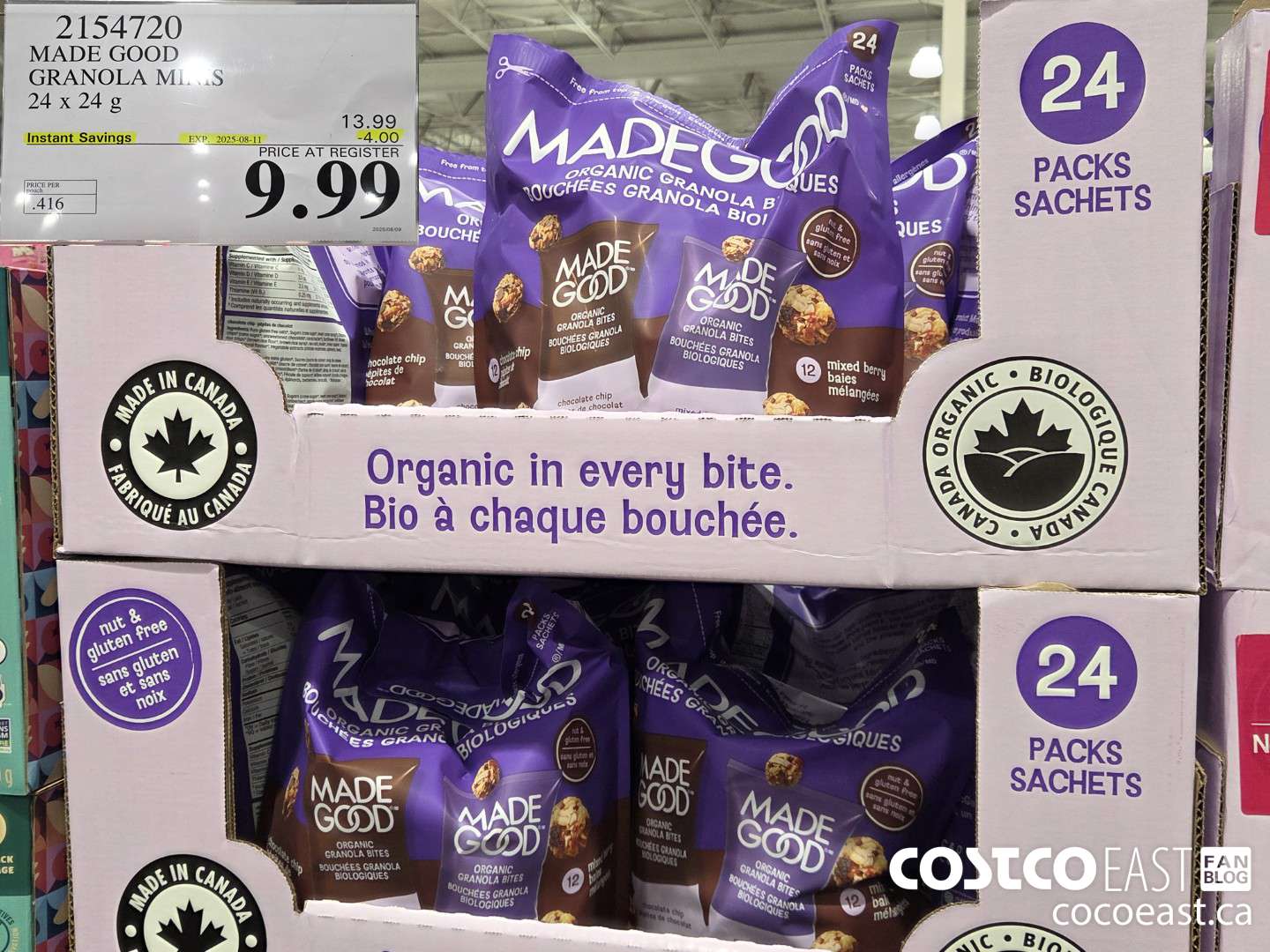 2154720 MADE GOOD GRANOLA MINIS 24x24G 2025-08-11 ($4.00 INSTANT SAVINGS) $9.99