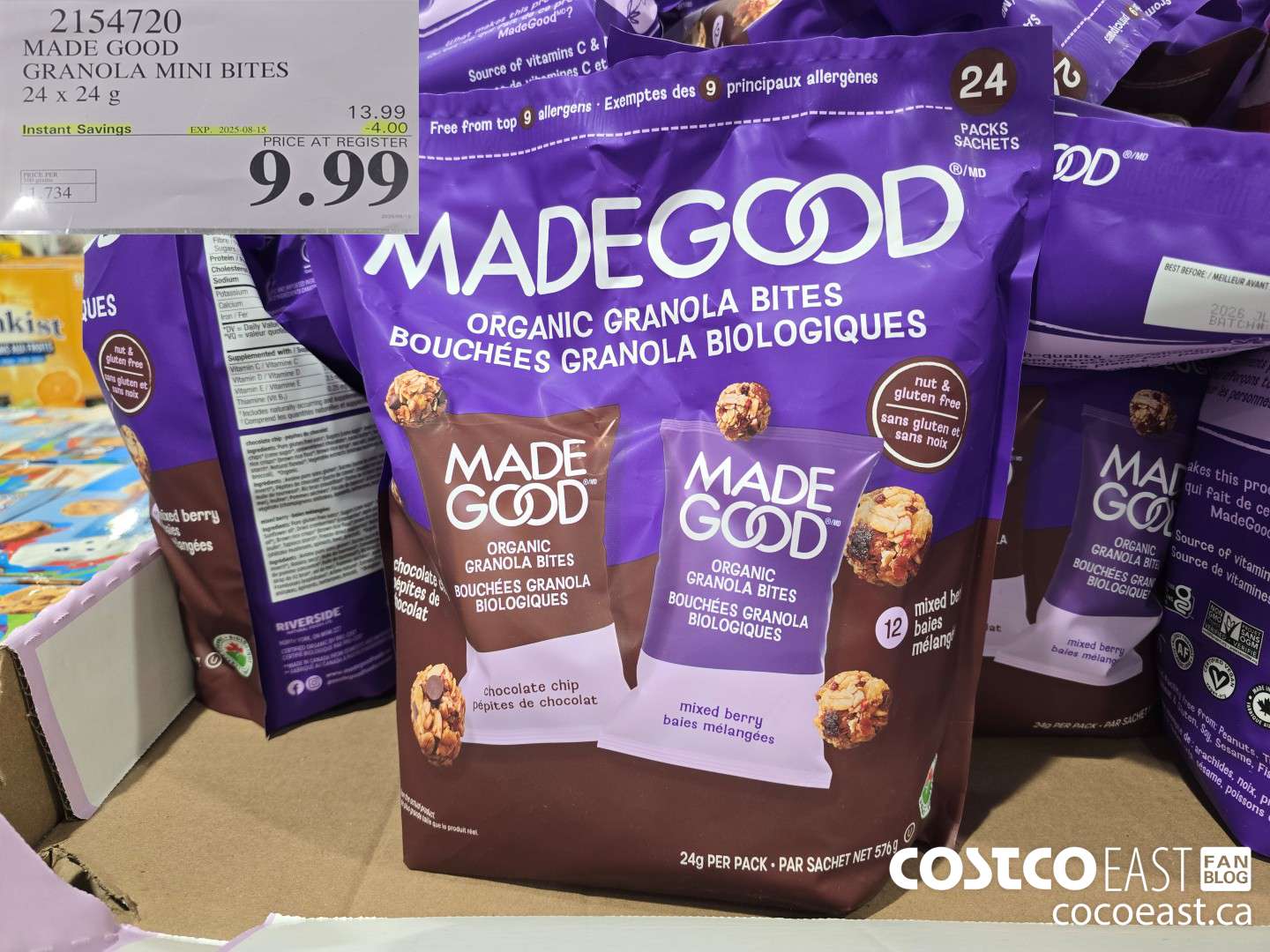 2154720 MADE GOOD GRANOLA MINIS 24x24G ($4.00 INSTANT SAVINGS EXPIRES ON 2025-08-15) $9.99