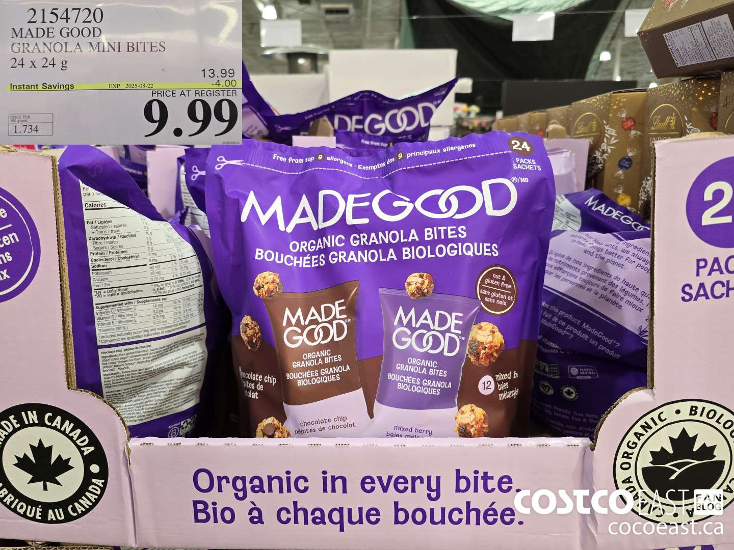 2154720 MADE GOOD GRANOLA MINIS 24x24G ($4.00 INSTANT SAVINGS EXPIRES ON 2025-08-22) $9.99