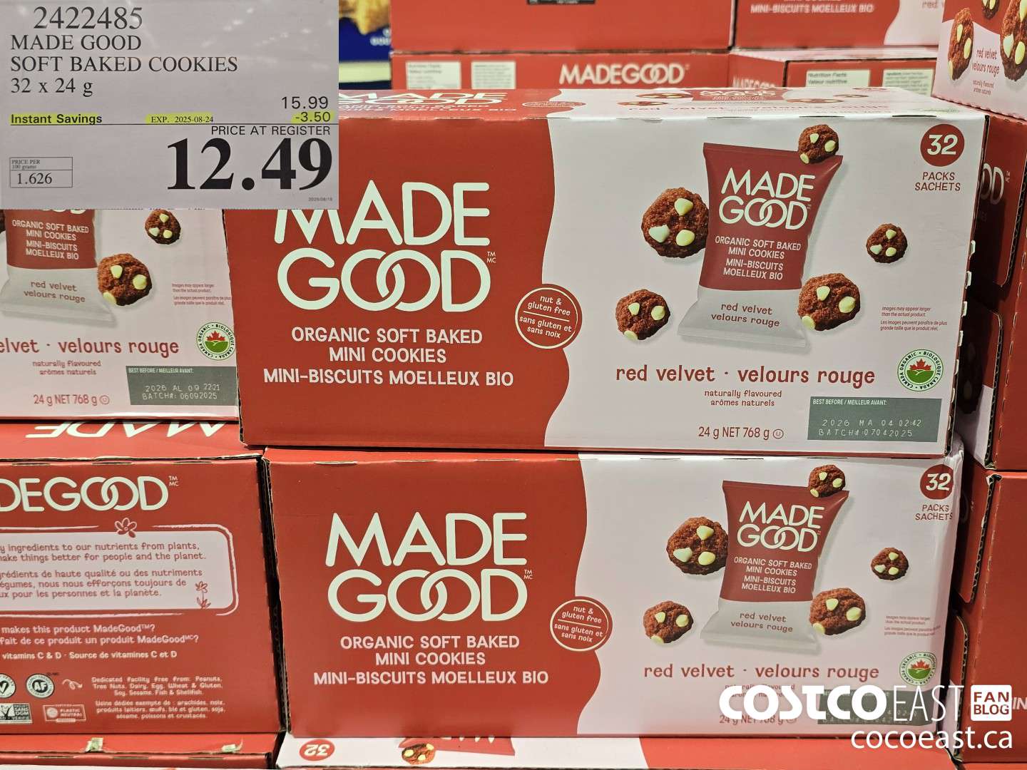 2422485 MADE GOOD SOFT BAKED COOKIES 32 X 24 G ($3.50 INSTANT SAVINGS EXPIRES ON 2025-08-24) $12.49