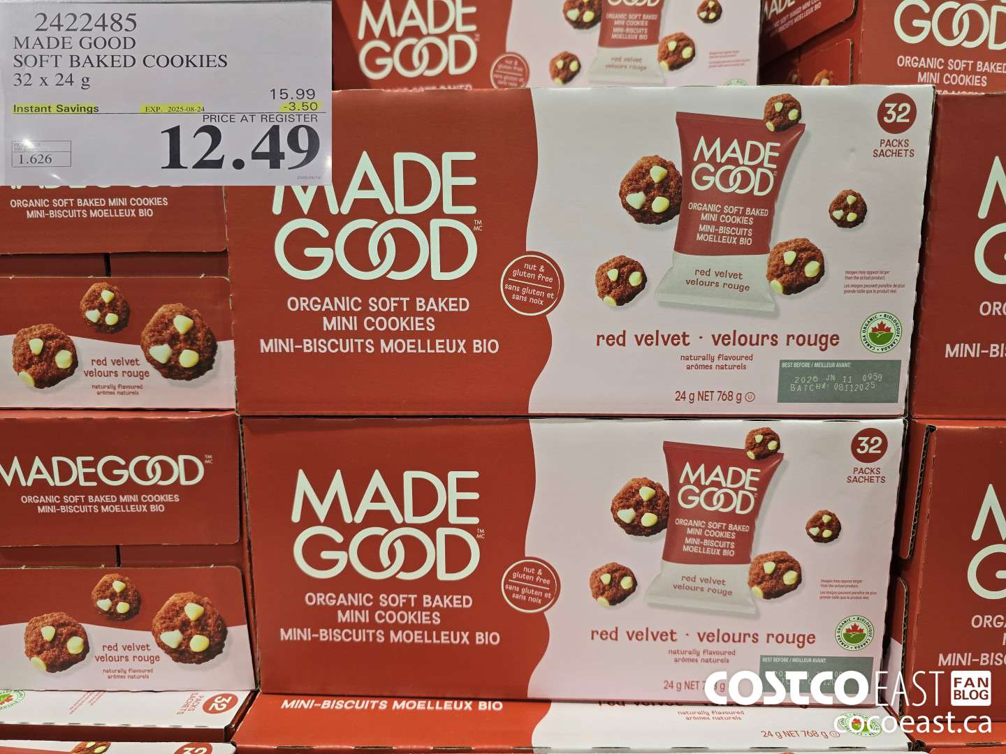 2422485 MADE GOOD SOFT BAKED COOKIES 32 X 24 G ($3.50 INSTANT SAVINGS EXPIRES ON 2025-08-24) $12.49