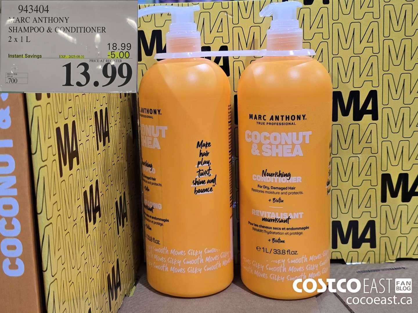 943404 MARC ANTHONY SH & CD COCONUT & SHEA 2 X 1L ($5.00 INSTANT SAVINGS EXPIRES ON 2025-08-31) $13.99