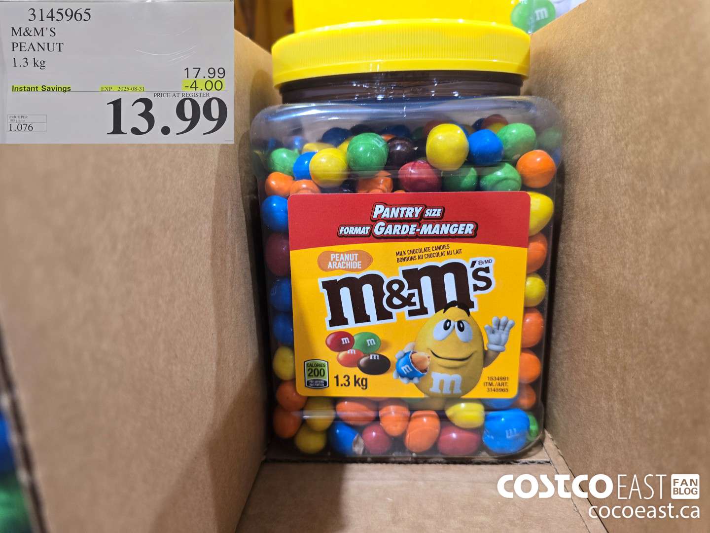 3145965 MARS WRIGLEY M&M'S PEANUT 1.3 KG ($4.00 INSTANT SAVINGS EXPIRES ON 2025-08-31) $13.99