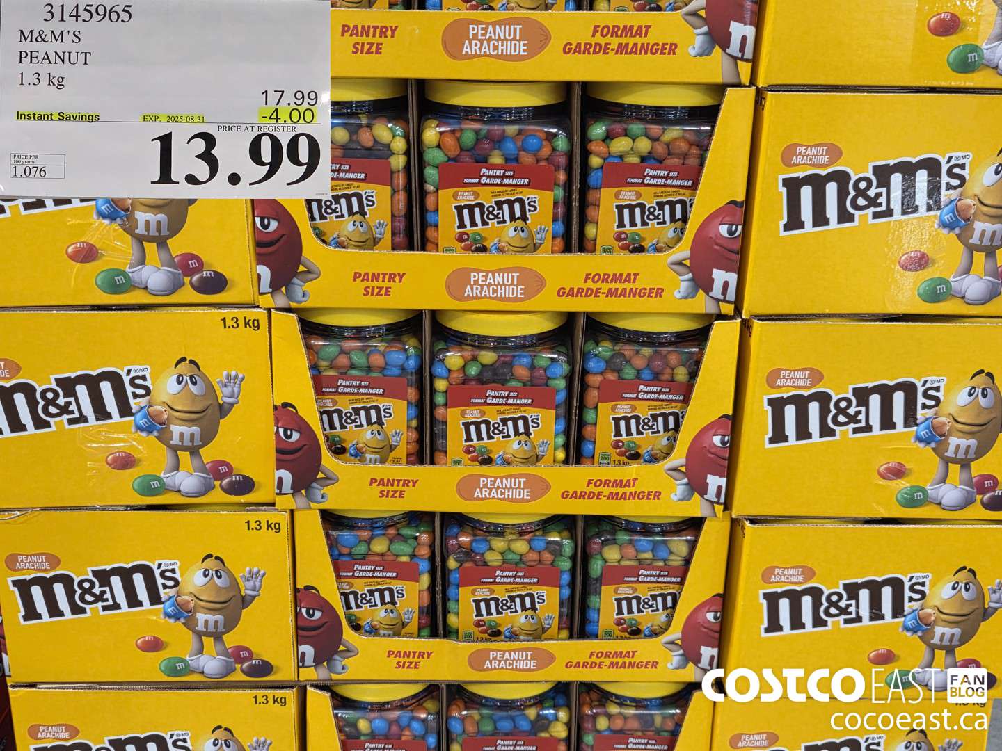 3145965 MARS WRIGLEY M&M'S PEANUT 1.3 KG ($4.00 INSTANT SAVINGS EXPIRES ON 2025-08-31) $13.99
