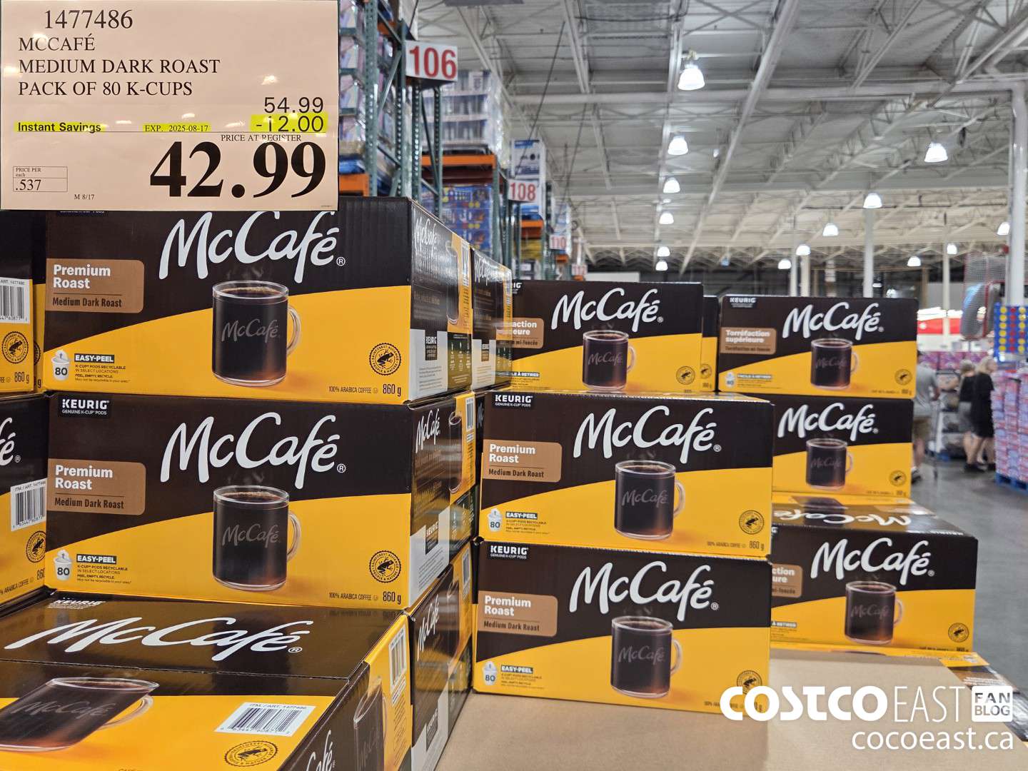 1477486 MCCAFE MEDIUM ROAST PACK OF 80 K-CUPS ($12.00 INSTANT SAVINGS EXPIRES ON 2025-08-17) $42.99