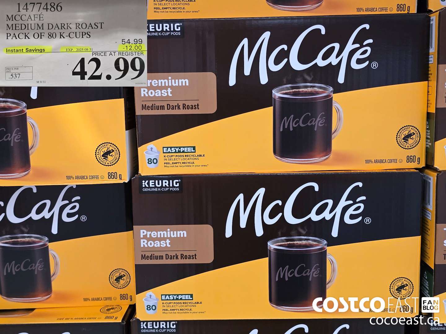 1477486 MCCAFE MEDIUM ROAST PACK OF 80 K-CUPS ($12.00 INSTANT SAVINGS EXPIRES ON 2025-08-31) $42.99