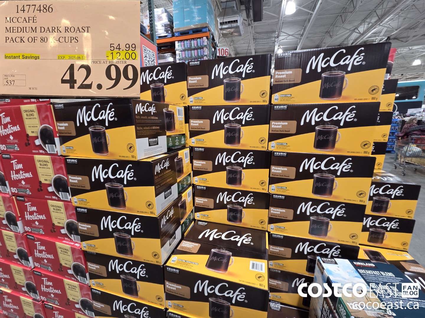 1477486 MCCAFE MEDIUM ROAST PACK OF 80 K-CUPS ($12.00 INSTANT SAVINGS EXPIRES ON 2025-08-31) $42.99
