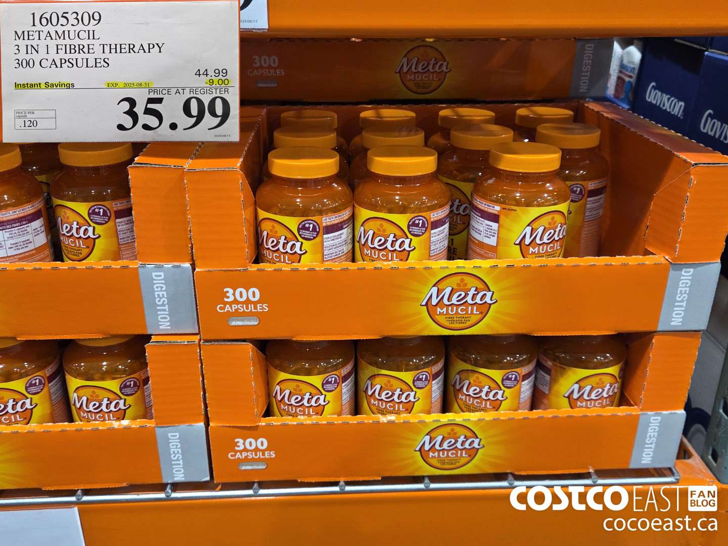 1605309 METAMUCIL PSYLLIUM FIBRES 300 CAPSULES ($9.00 INSTANT SAVINGS EXPIRES ON 2025-08-31) $35.99