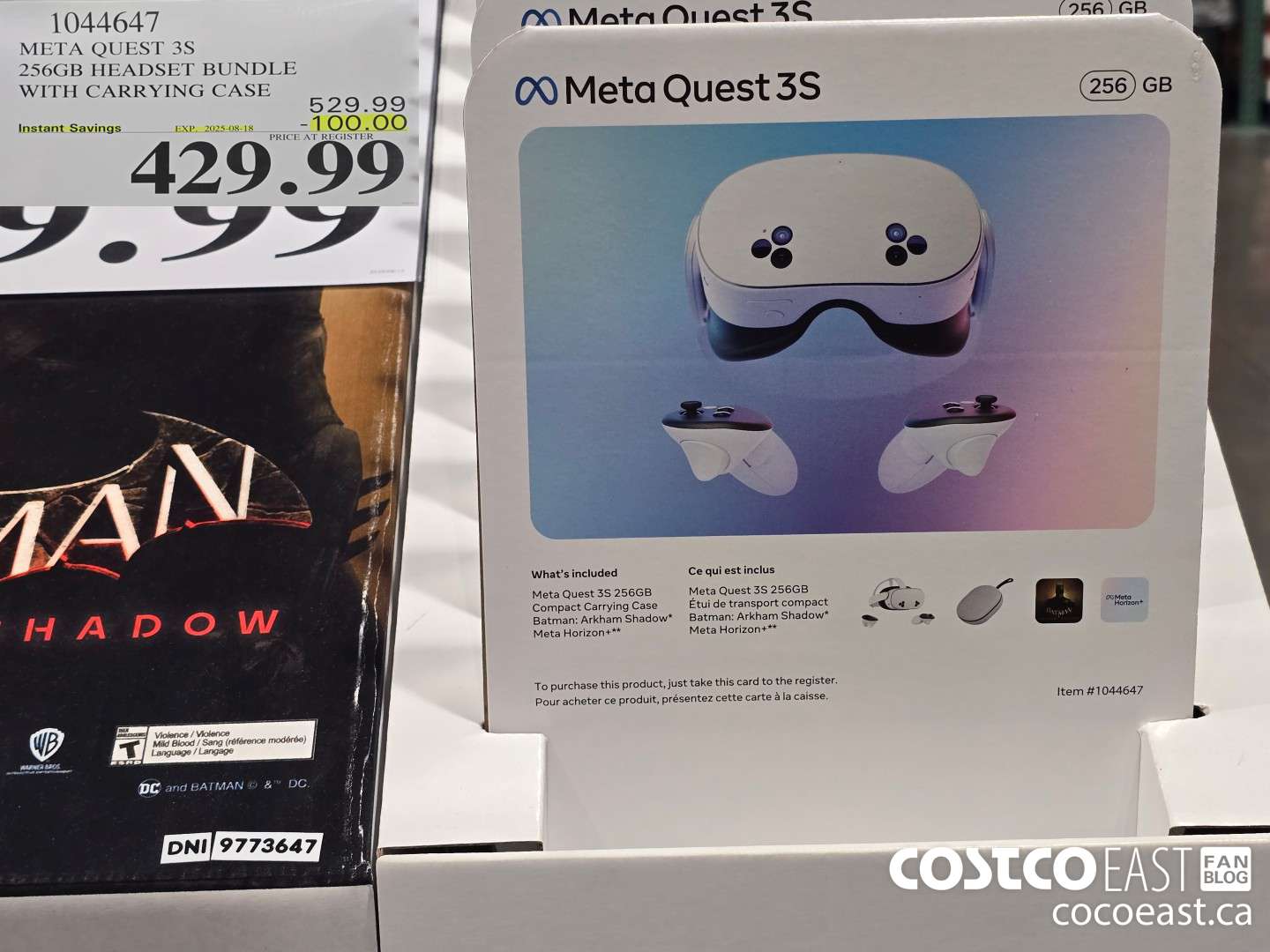 1044647 META QUEST 3S 256GB HEADSET BUNDLE WITH CARRYING CASE ($100.00 INSTANT SAVINGS EXPIRES ON 2025-08-18) $429.99