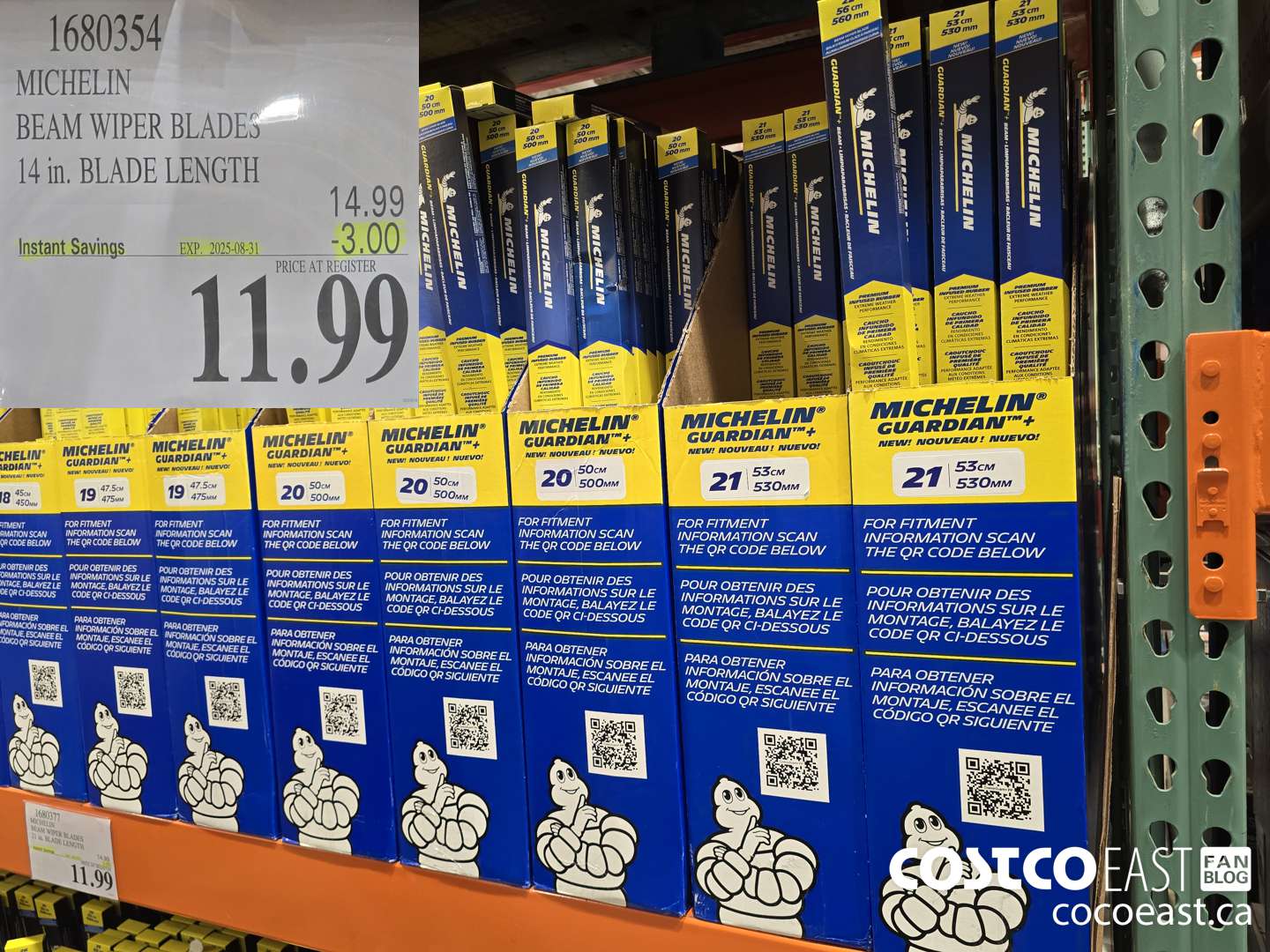 1680354 MICHELIN BEAM WIPER BLADES 14 IN BLADE LENGTH ($4.00 INSTANT SAVINGS EXPIRES ON 2025-08-31) $11.99