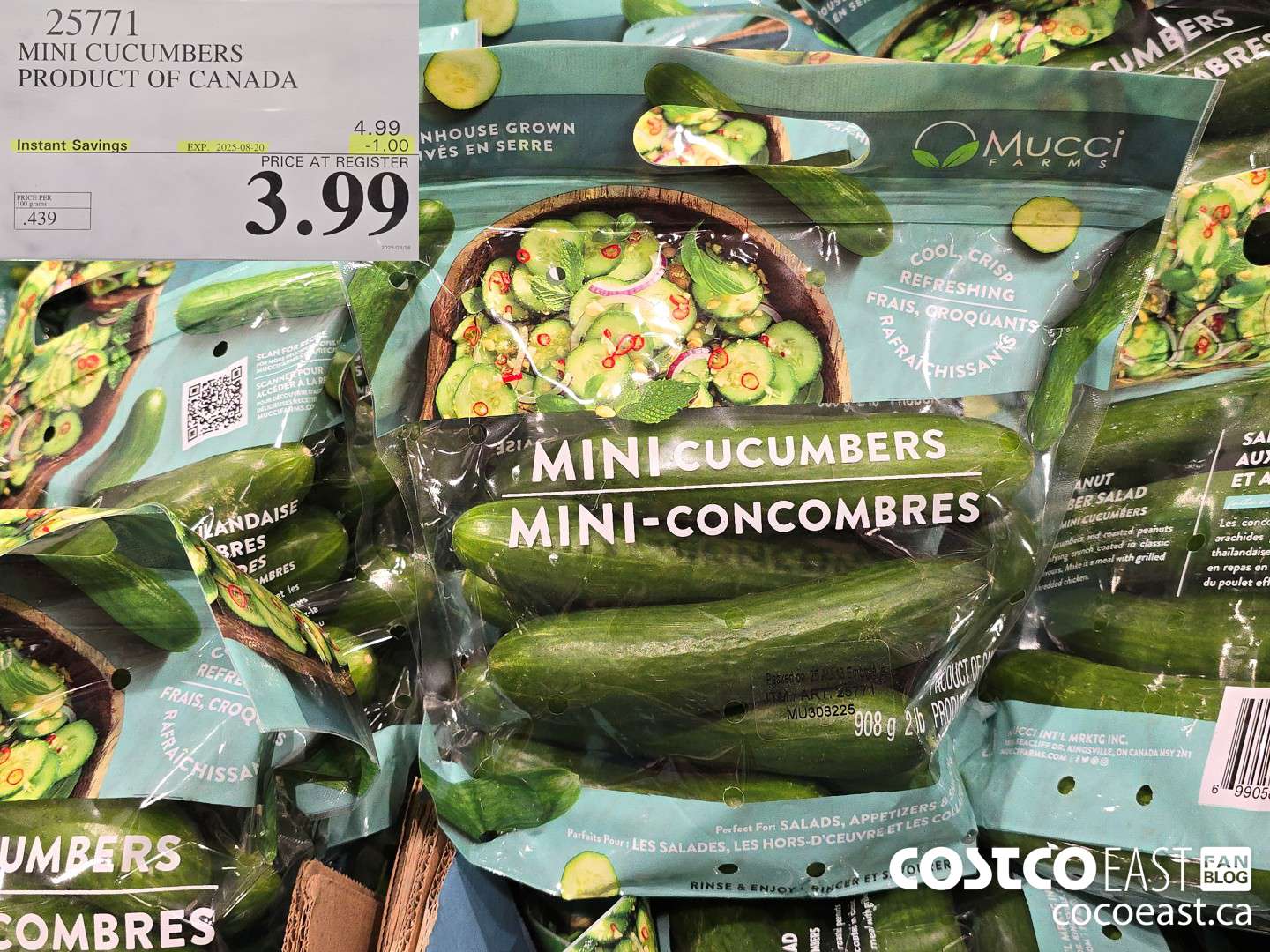 25771 MINI CUCUMBERS PRODUCT OF CANADA ($1.00 INSTANT SAVINGS EXPIRES ON 2025-08-20) $3.99