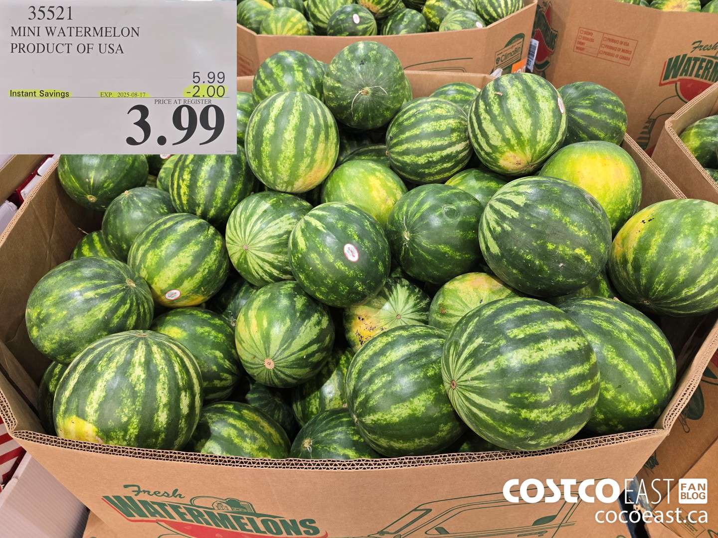 35521 MINI WATERMELON PRODUCT OF USA ($2.00 INSTANT SAVINGS EXPIRES ON 2025-08-17) $3.99