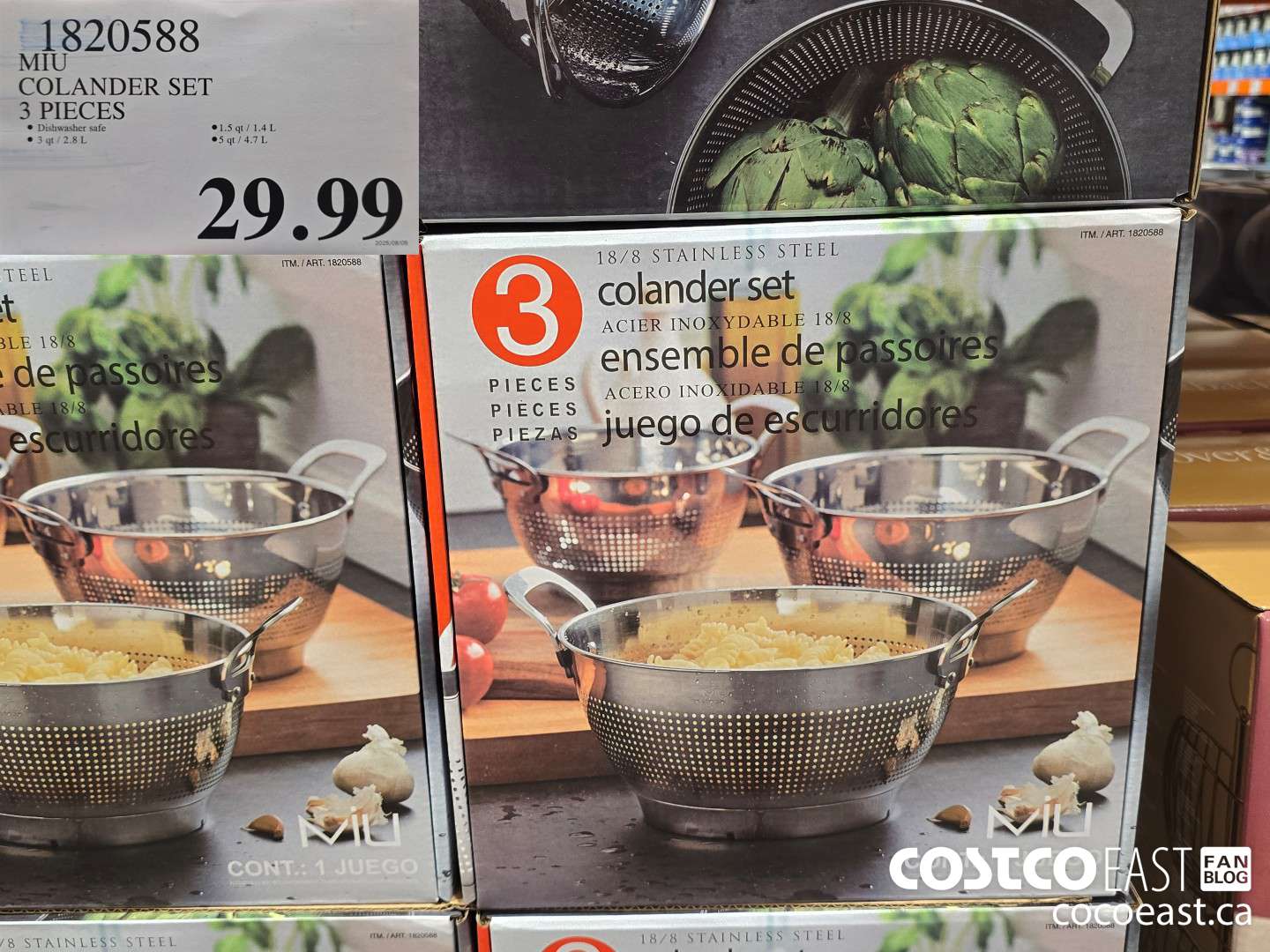 1820588 MIU COLANDER SET PACK OF 3 $29.99