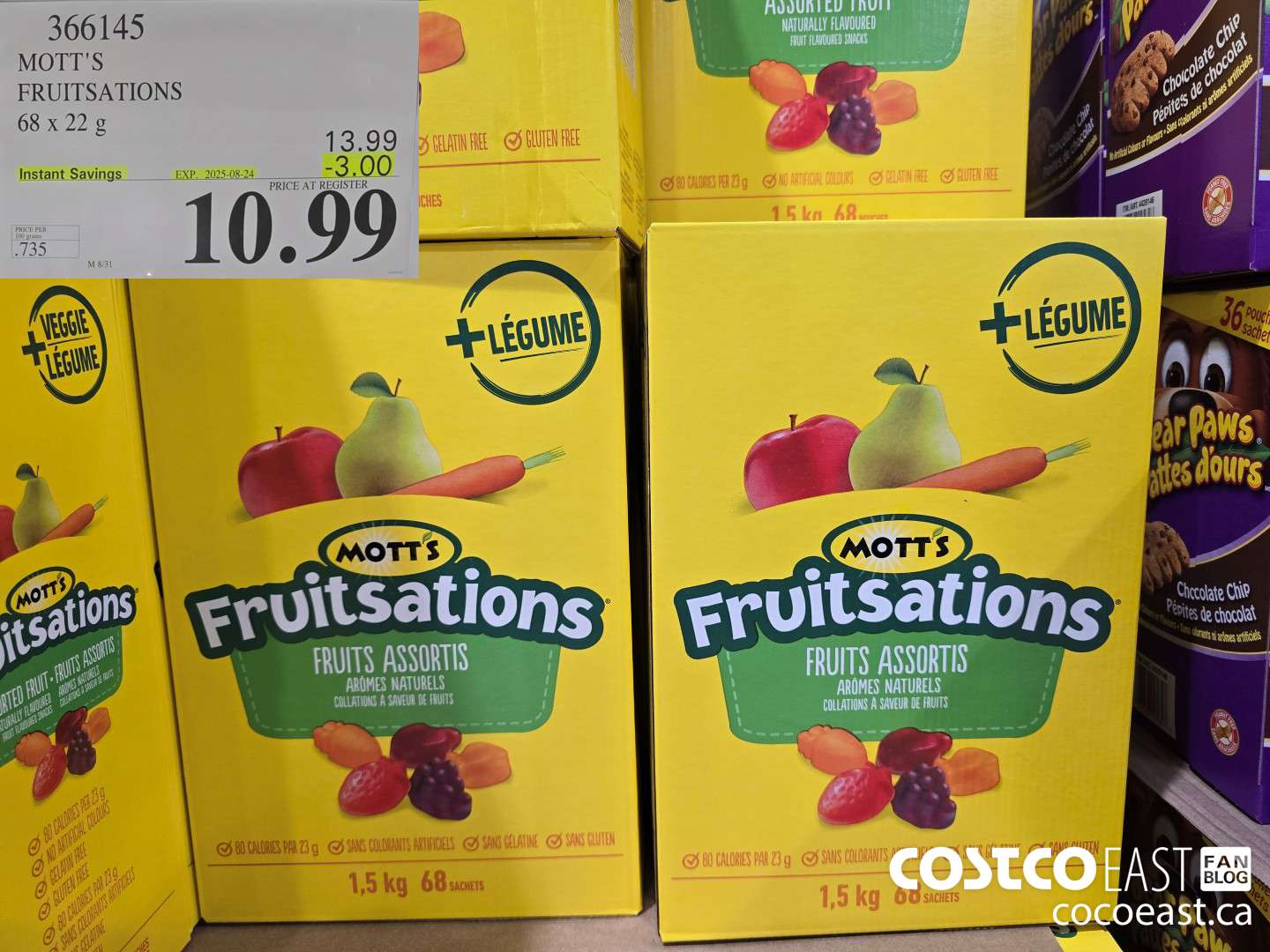 366145 MOTT'S FRUITSATIONS 68 x 22 G ($3.00 INSTANT SAVINGS EXPIRES ON 2025-08-24) $10.99