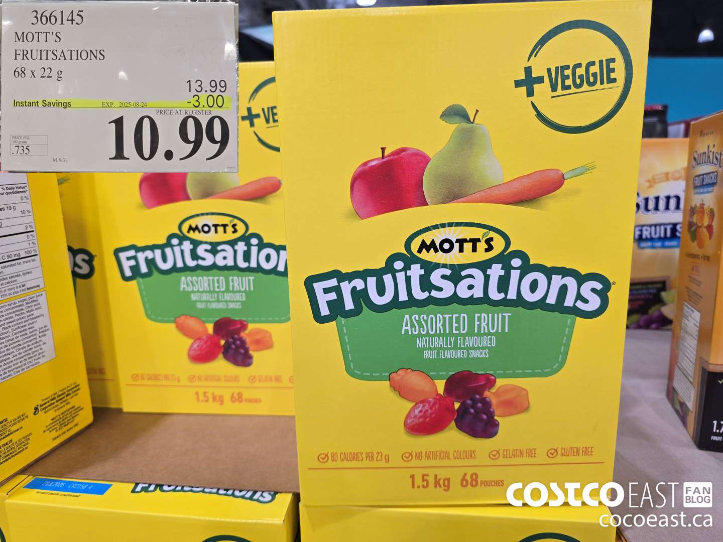 366145 MOTT'S FRUITSATIONS 68 x 22 G ($3.00 INSTANT SAVINGS EXPIRES ON 2025-08-24) $10.99