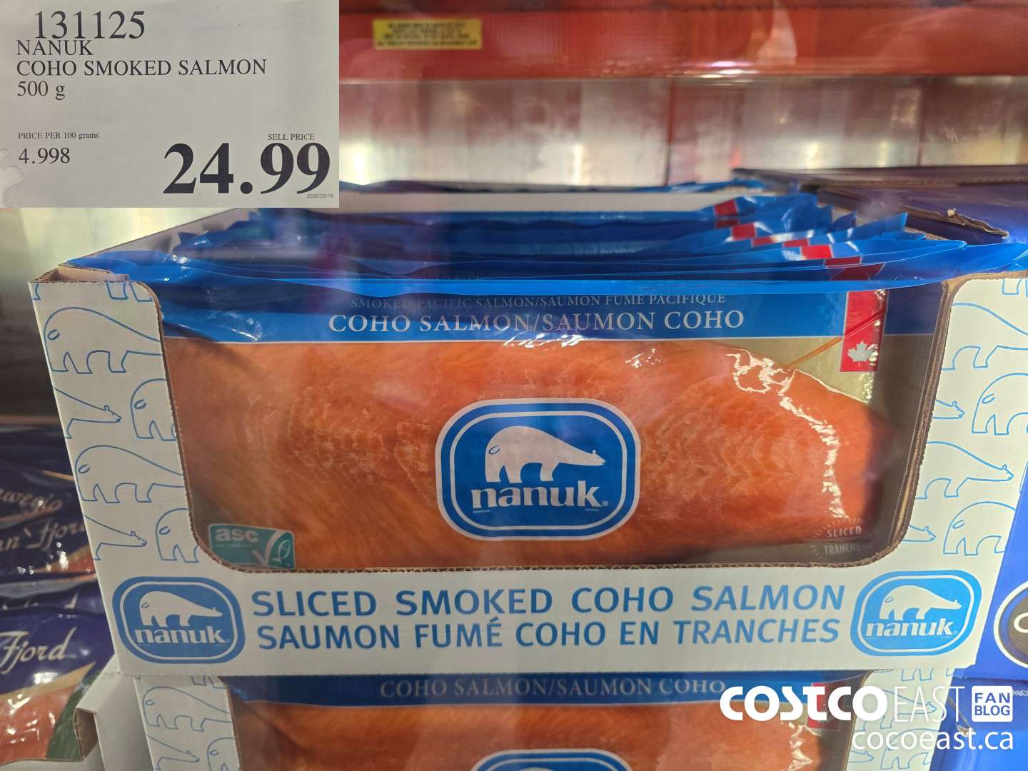 131125 NANUK COHO SMOKED SALMON 500 G $24.99