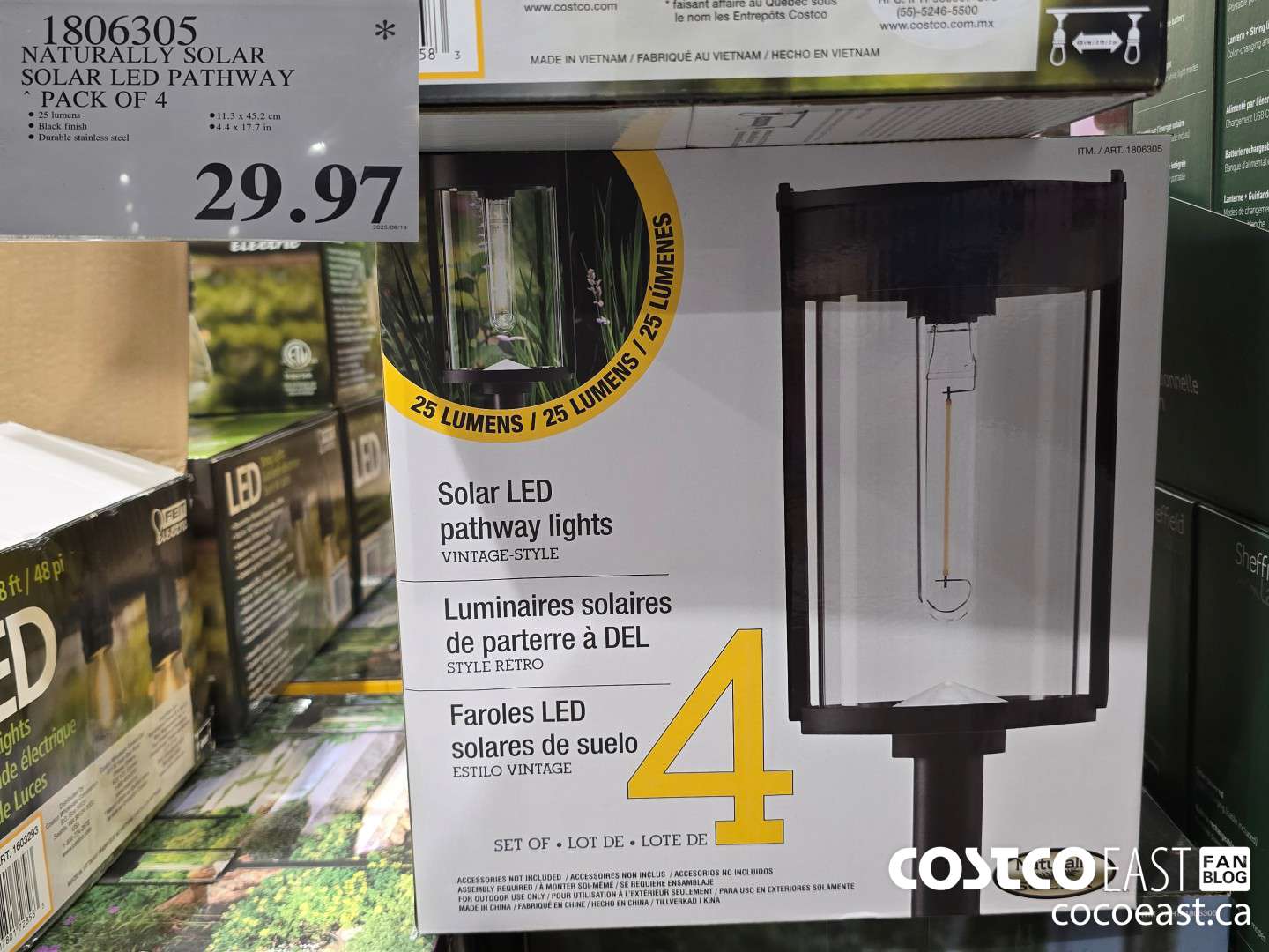 1806305 NATURALLY SOLAR SOLAR LED PATHWAY PACK OF 4 $29.97