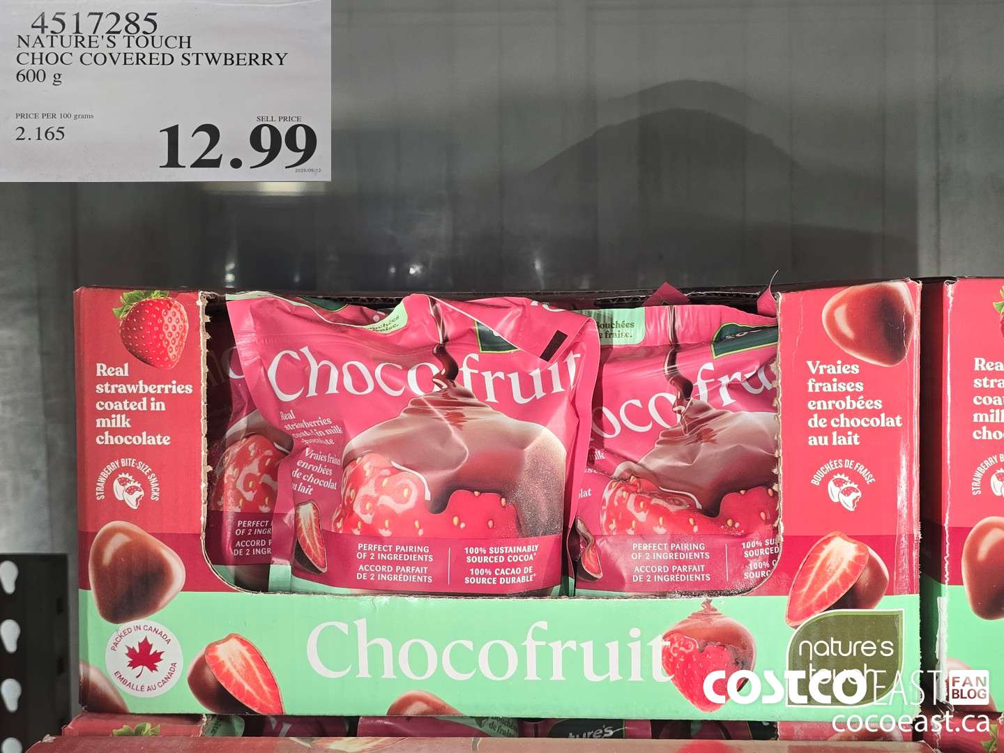 4517285 NATURE'S TOUCH CHOC COVERED STWBERRY 600 g $12.99