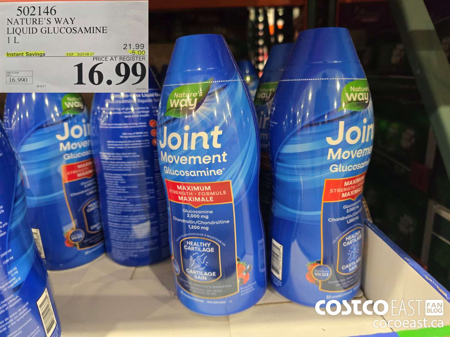 502146 NATURE'S WAY LIQUID GLUCOSAMINE 1L ($5.00 INSTANT SAVINGS EXPIRES ON 2025-08-17) $16.99