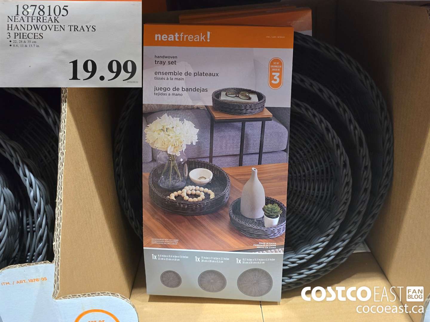 1878105 NEATEREAK HANDWOVEN TRAYS 3 PIECES $19.99