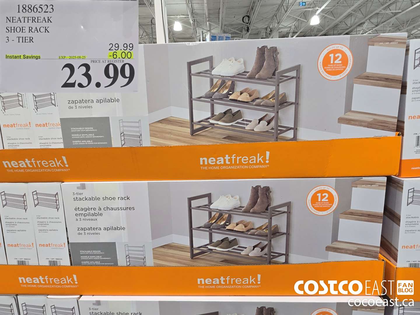 1886523 NEATFREAK SHOE RACK 3 - TIER ($6.00 INSTANT SAVINGS EXPIRES ON 2025-08-25) $23.99