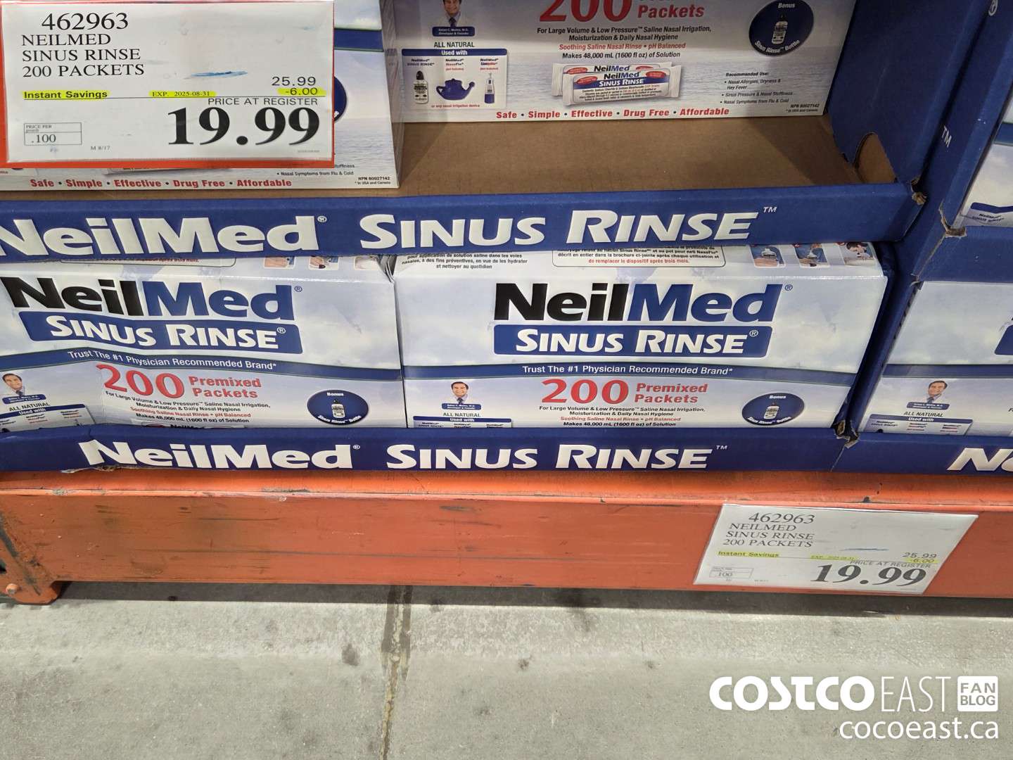 462963 NEILMED SINUS RINSE 200 PACKETS ($6.00 INSTANT SAVINGS EXPIRES ON 2025-08-31) $19.99