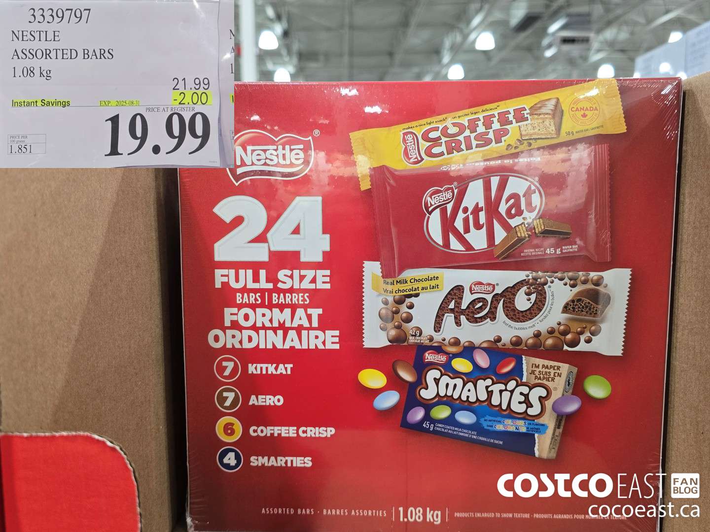 3339797 NESTLE ASSORTED BARS 1.08 KG ($2.00 INSTANT SAVINGS EXPIRES ON 2025-08-31) $19.99