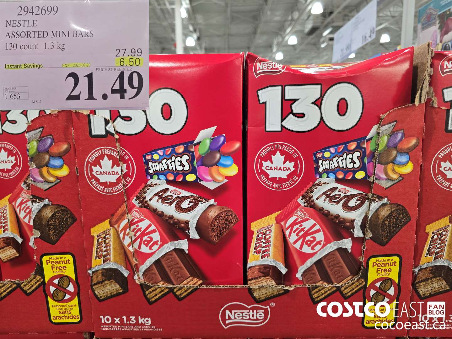 2942699 NESTLE ASSORTED MINI BARS 130 CT ($6.50 INSTANT SAVINGS EXPIRES ON 2025-08-20) $21.49