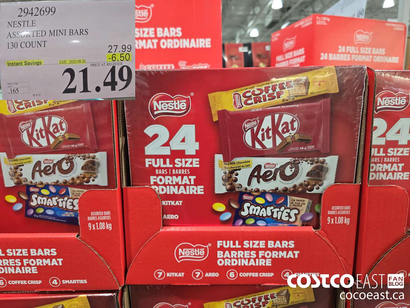 2942699 NESTLE ASSORTED MINI BARS 130 CT ($6.50 INSTANT SAVINGS EXPIRES ON 2025-08-20) $21.49