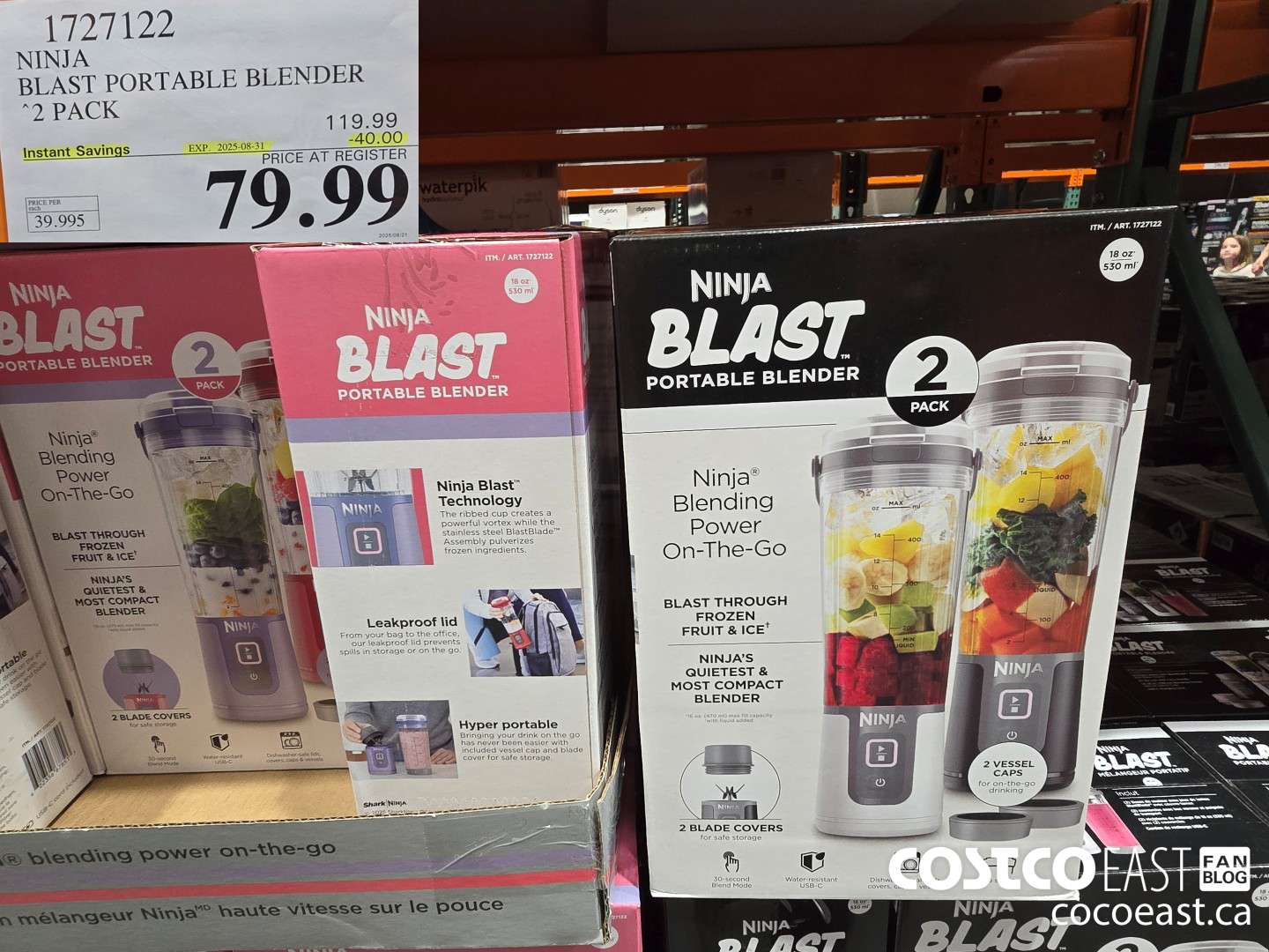 1727122 NINJA BLAST PORTABLE BLENDER 2 PACK ($40.00 INSTANT SAVINGS EXPIRES ON 2025-08-31) $79.99