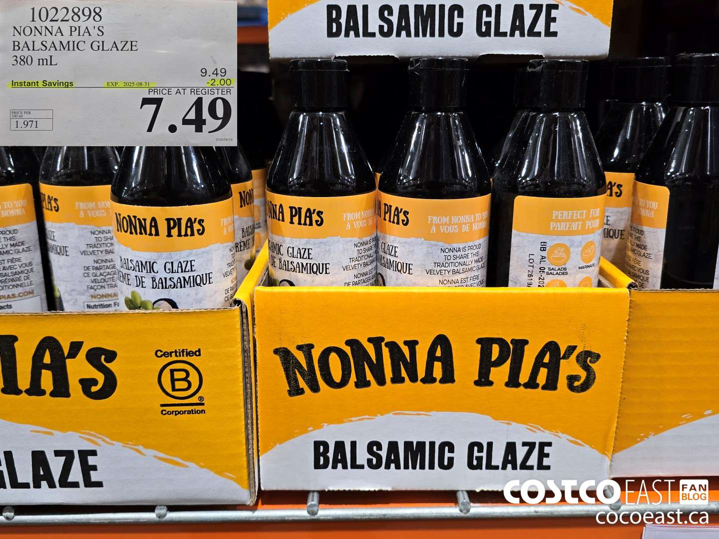 1022898 NONNA PIA'S BALSAMIC GLAZE 380 mL ($2.00 INSTANT SAVINGS EXPIRES ON 2025-08-31) $7.49