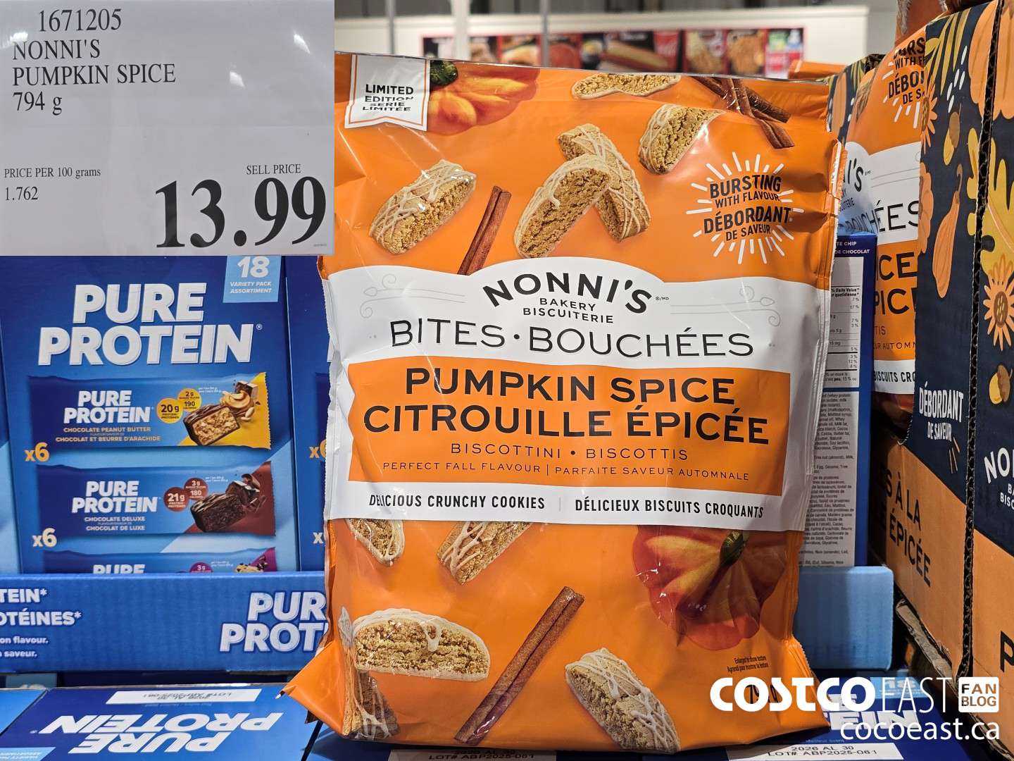 1671205 NONNI'S PUMPKIN SPICE 794 g $13.99