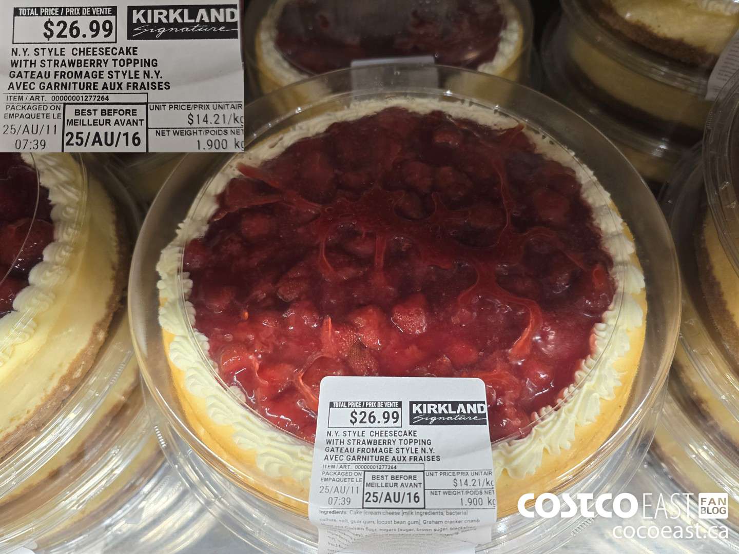 1277264 N.Y. STYLE CHEESECAKE WITH STRAWBERRY TOPPING $26.99