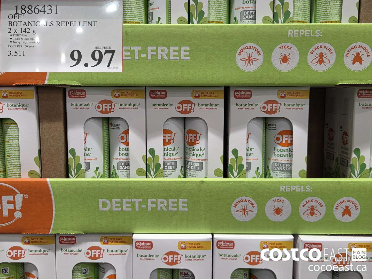 1886431 OFF! BOTANICALS REPELLENT 2 X 142G ($9.00 INSTANT SAVINGS) $9.97