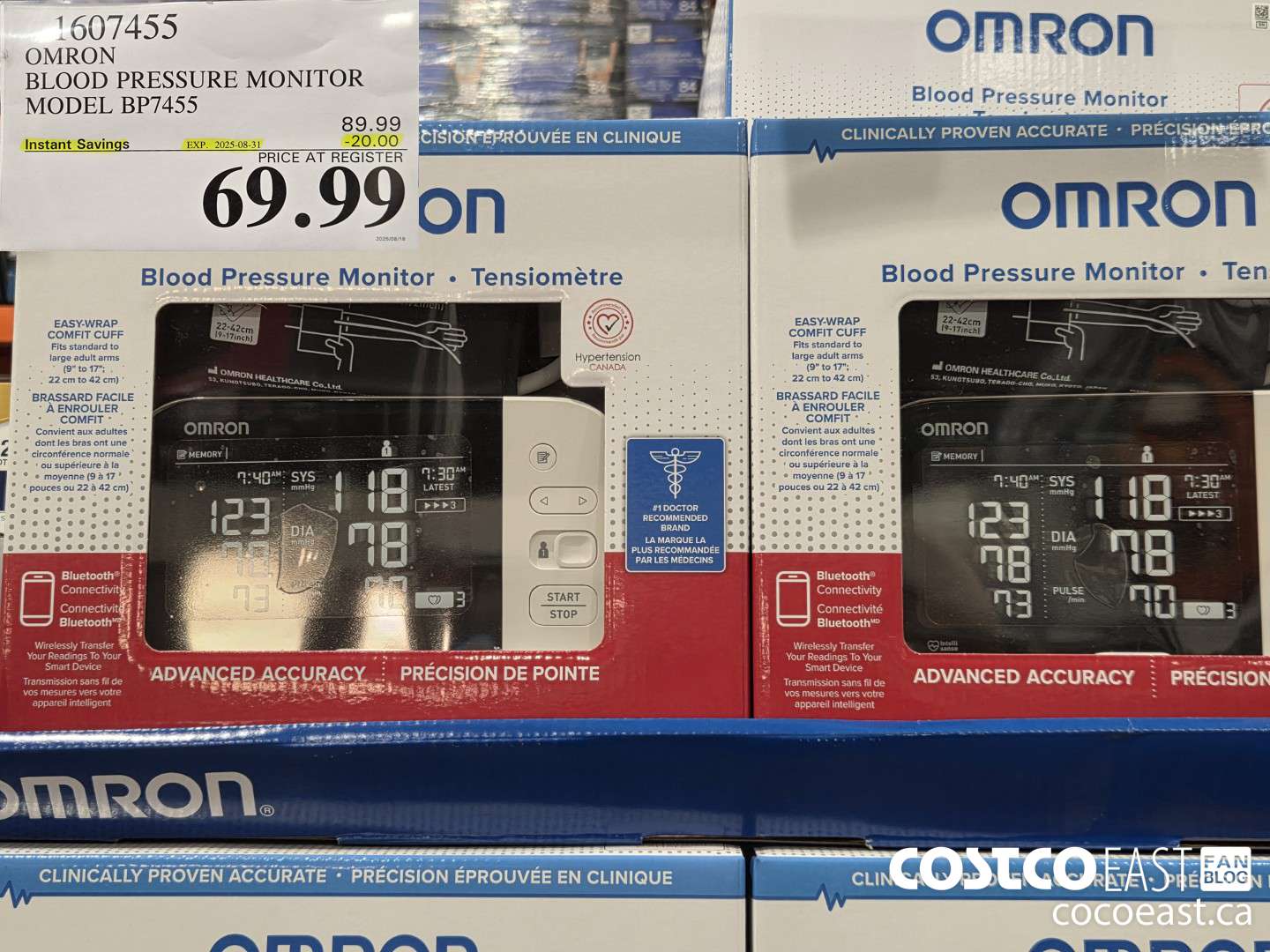 1607455 OMRON BLOOD PRESSURE MONITOR BP7455CAN ($20.00 INSTANT SAVINGS EXPIRES ON 2025-08-31) $69.99