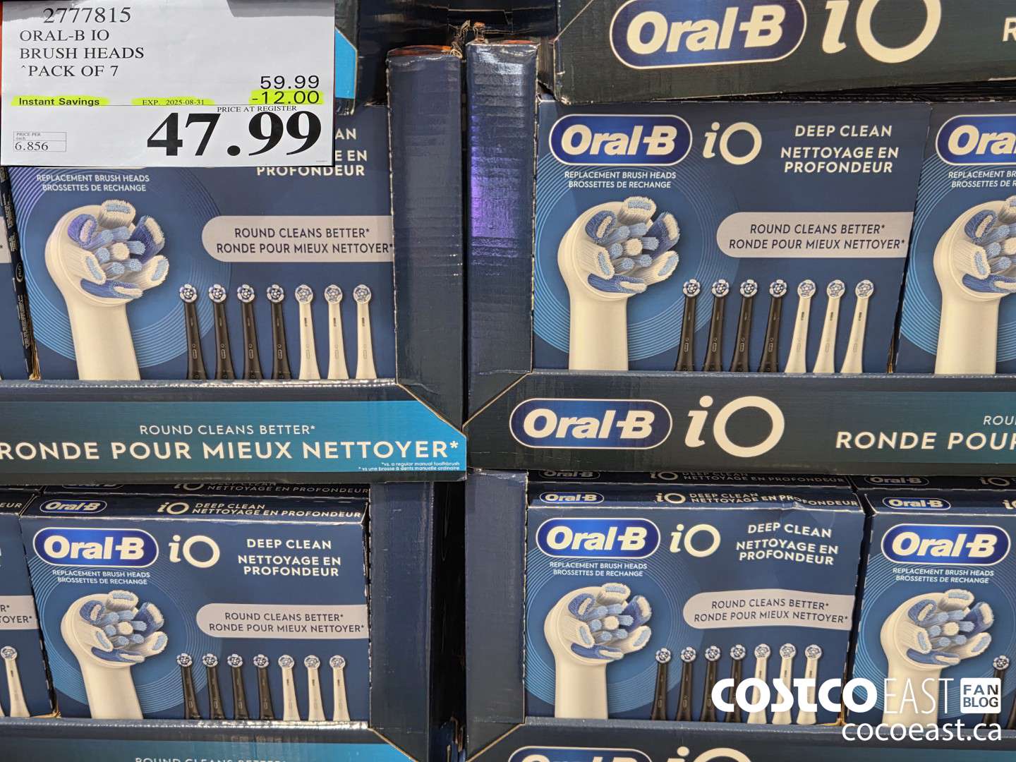 2777815 ORAL-B IO BRUSH HEADS “PACK OF 7 ($12.00 INSTANT SAVINGS EXPIRES ON 2025-08-31) $47.99