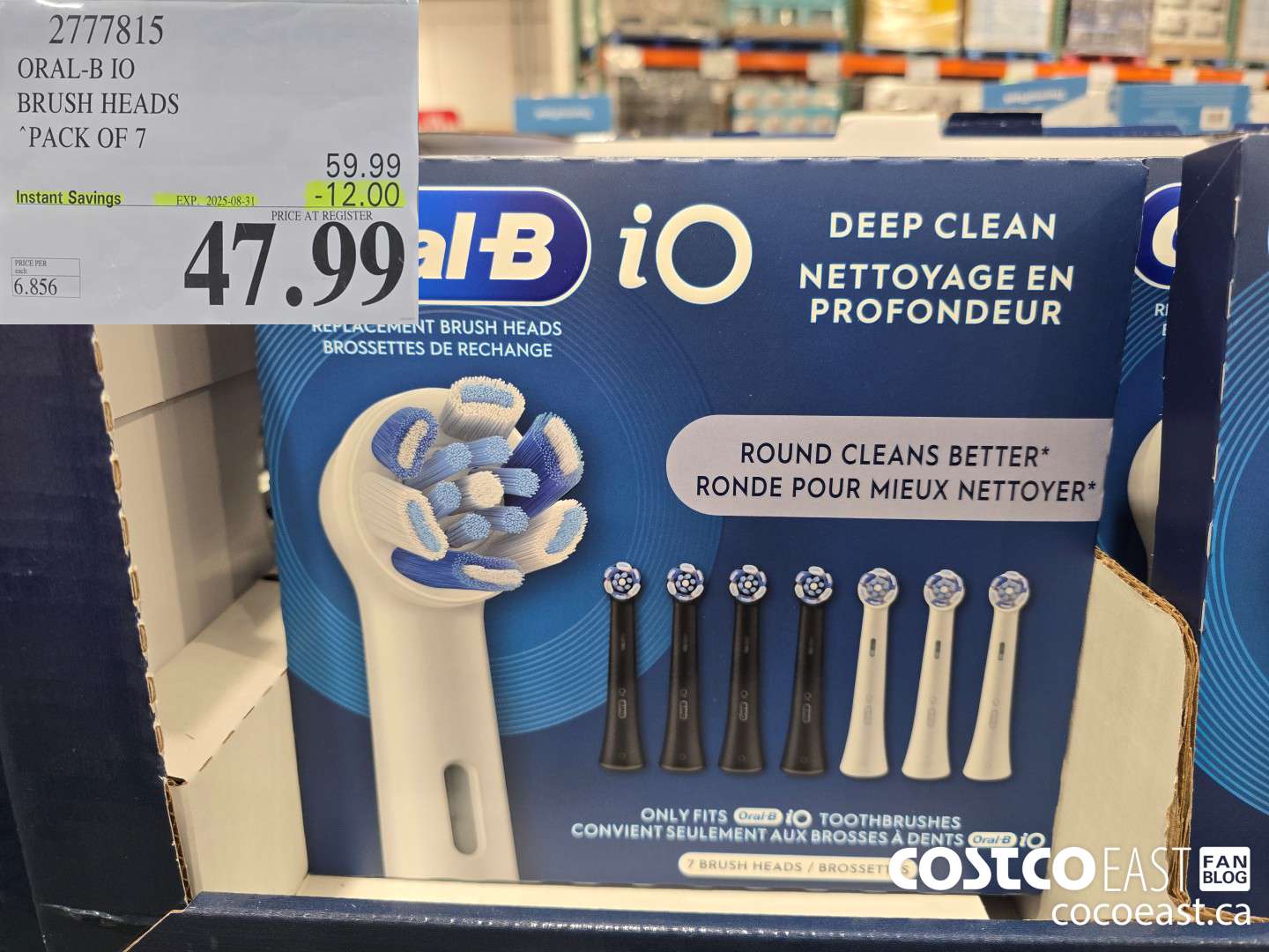 2777815 ORAL-B IO BRUSH HEADS “PACK OF 7 ($12.00 INSTANT SAVINGS EXPIRES ON 2025-08-31) $47.99