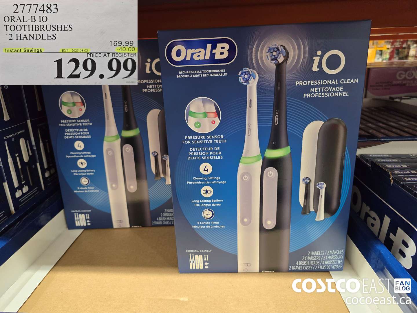 2777483 ORAL-B IO TOOTHBRUSHES 2 HANDLES ($40.00 INSTANT SAVINGS EXPIRES ON 2025-08-03) $129.99