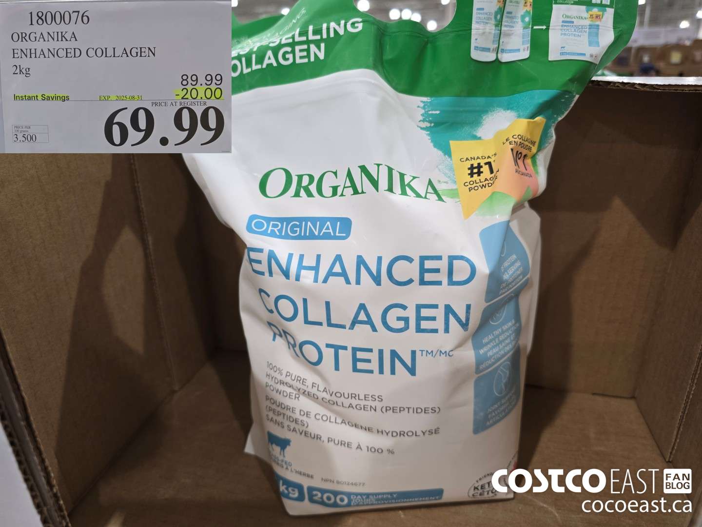 1800076 ORGANIKA ENHANCED COLLAGEN 2kg ($20.00 INSTANT SAVINGS EXPIRES ON 2025-08-31) $69.99