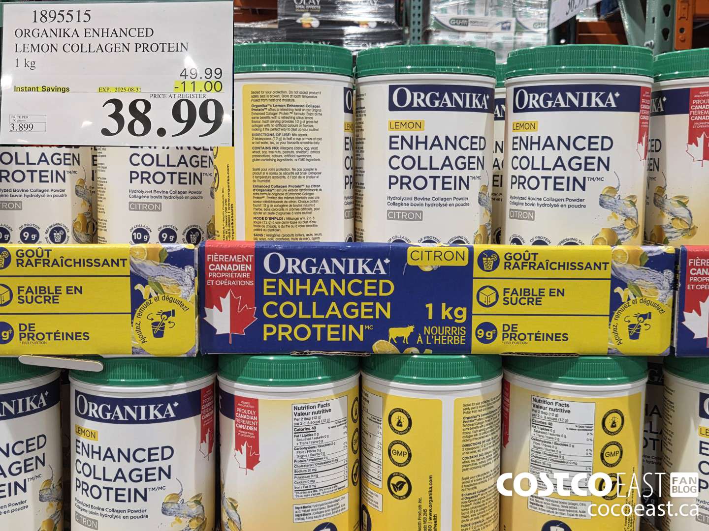 1895515 ORGANIKA ENHANCED LEMON COLLAGEN PROTEIN 1 KG ($11.00 INSTANT SAVINGS EXPIRES ON 2025-08-31) $38.99