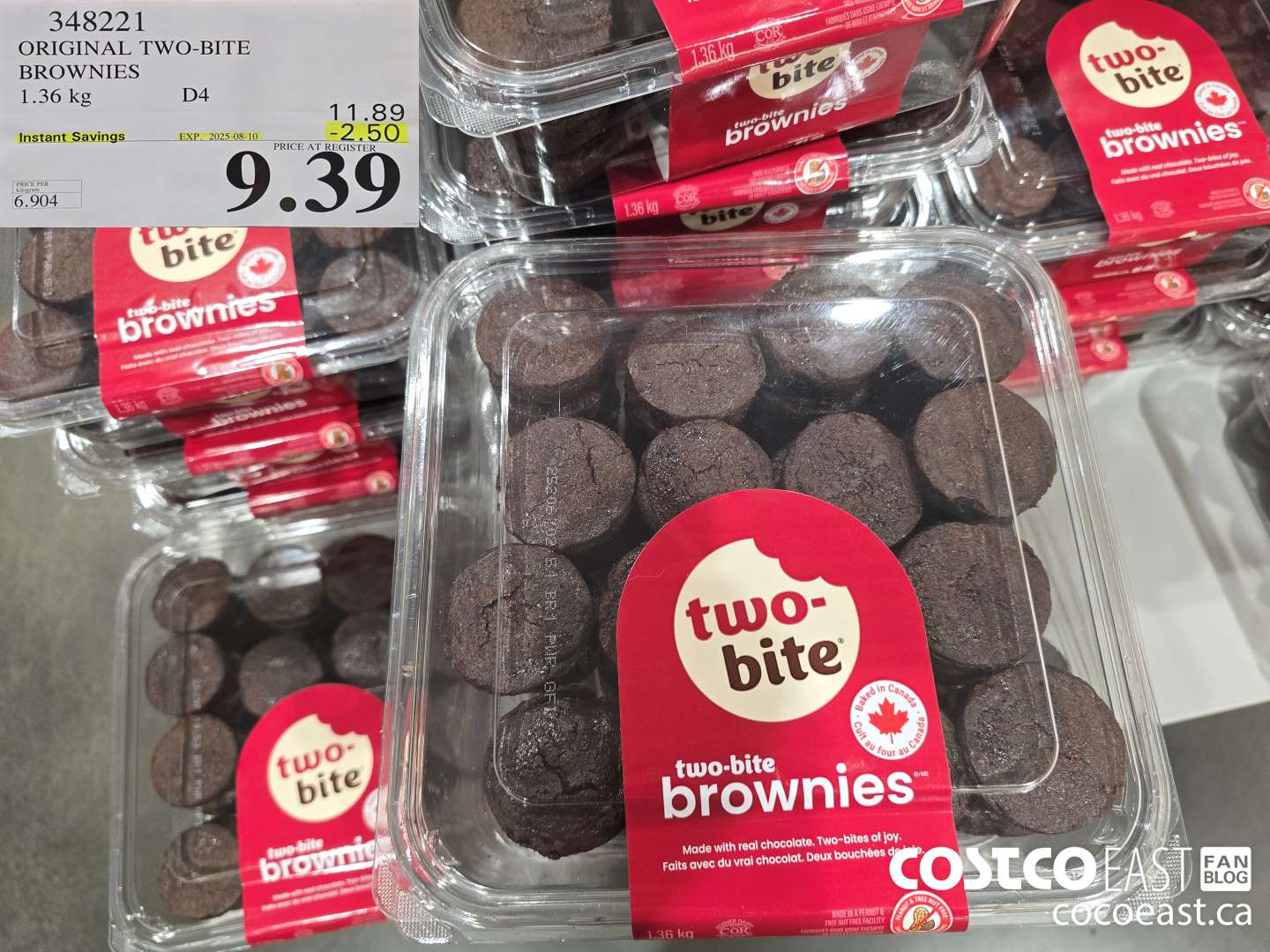 348221 ORIGINAL TWO-BITE BROWNIES 1.36 kg ($2.50 INSTANT SAVINGS EXPIRES ON 2025-08-10) $9.39