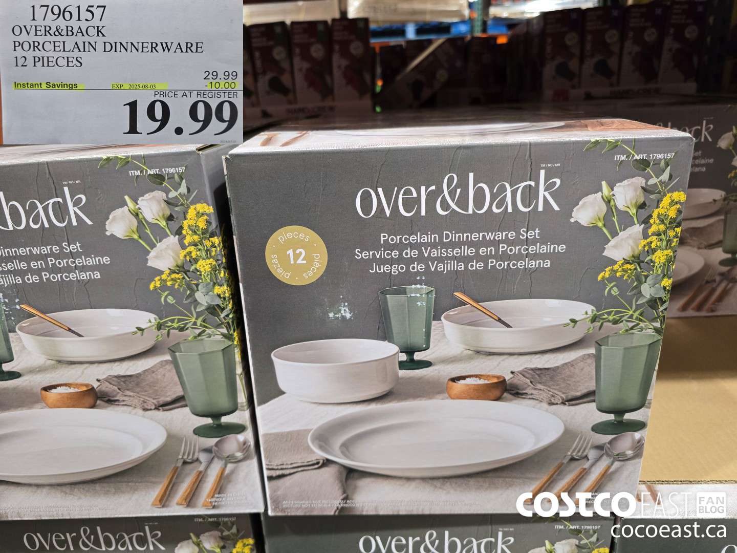 1796157 OVER&BACK PORCELAIN DINNERWARE 12 PIECES ($10.00 INSTANT SAVINGS EXPIRES ON 2025-08-03) $19.99