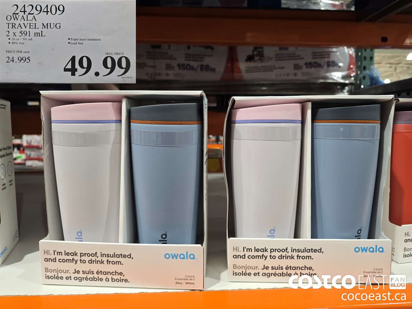 2429409 OWALA TRAVEL MUG 2 X 591 ML $49.99